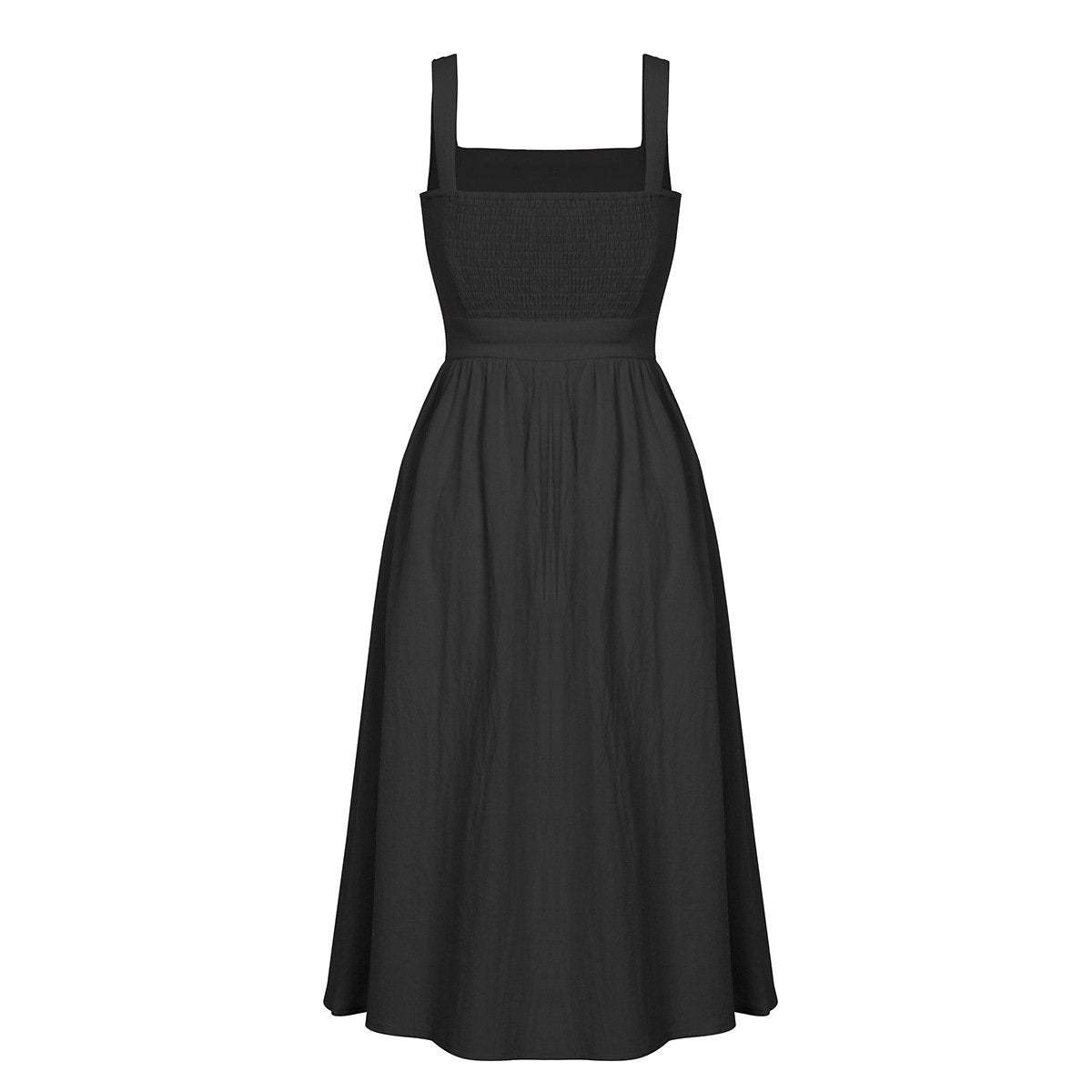Backless Ruched Midi Sundress - All Good Laces