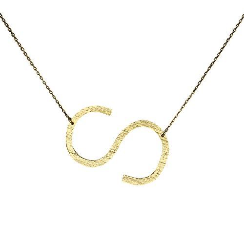 Gold Plated Monogram Collection Women's Initial Necklace - All Good Laces