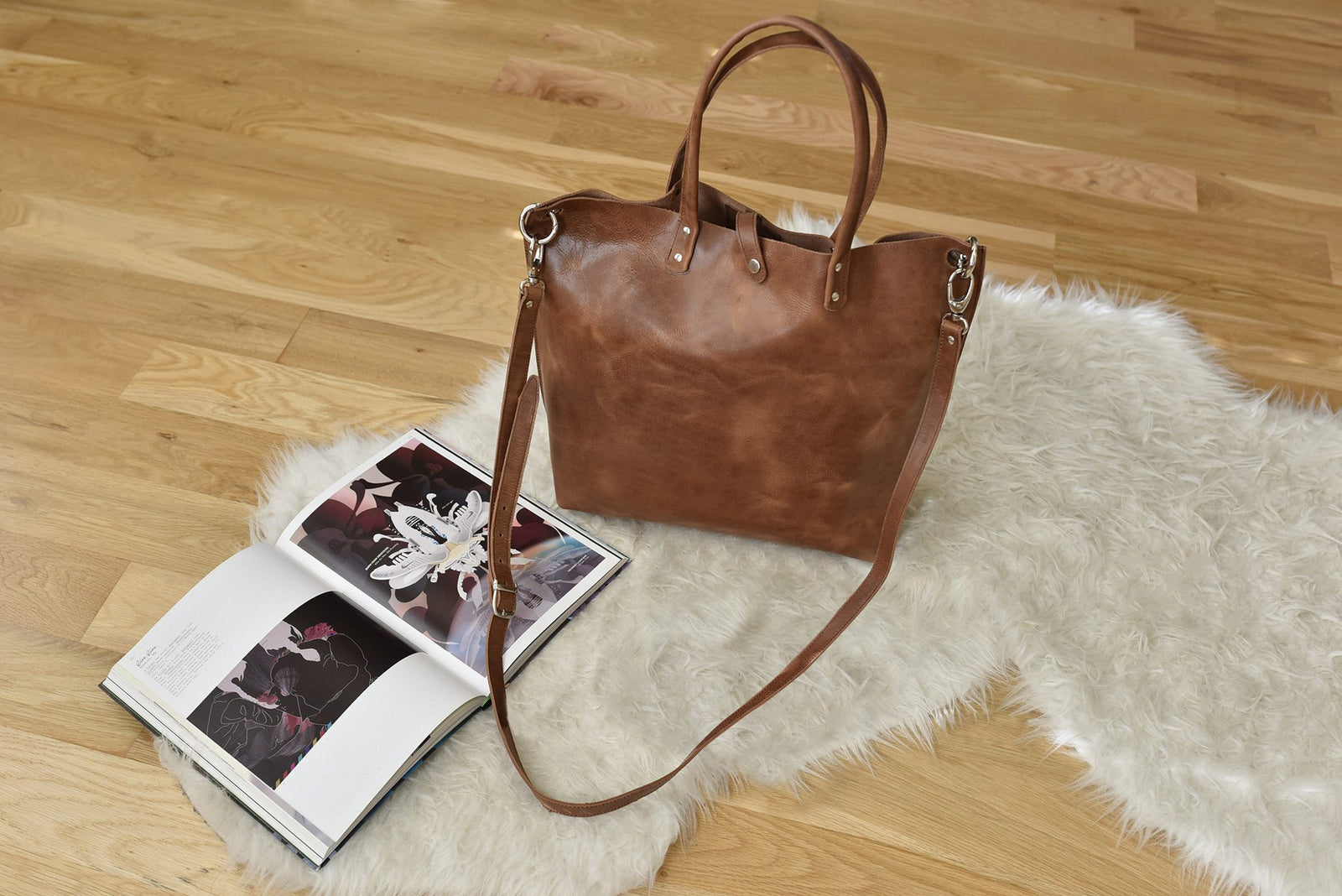 Brown Leather Paseo Tote Bag - All Good Laces