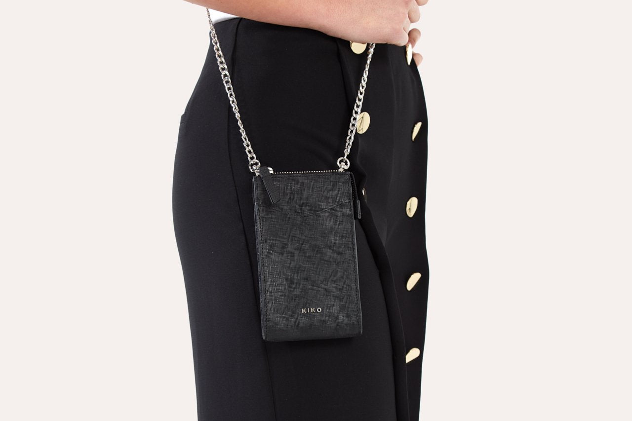 Black Genuine Saffiano Leather Crossbody Bag - All Good Laces