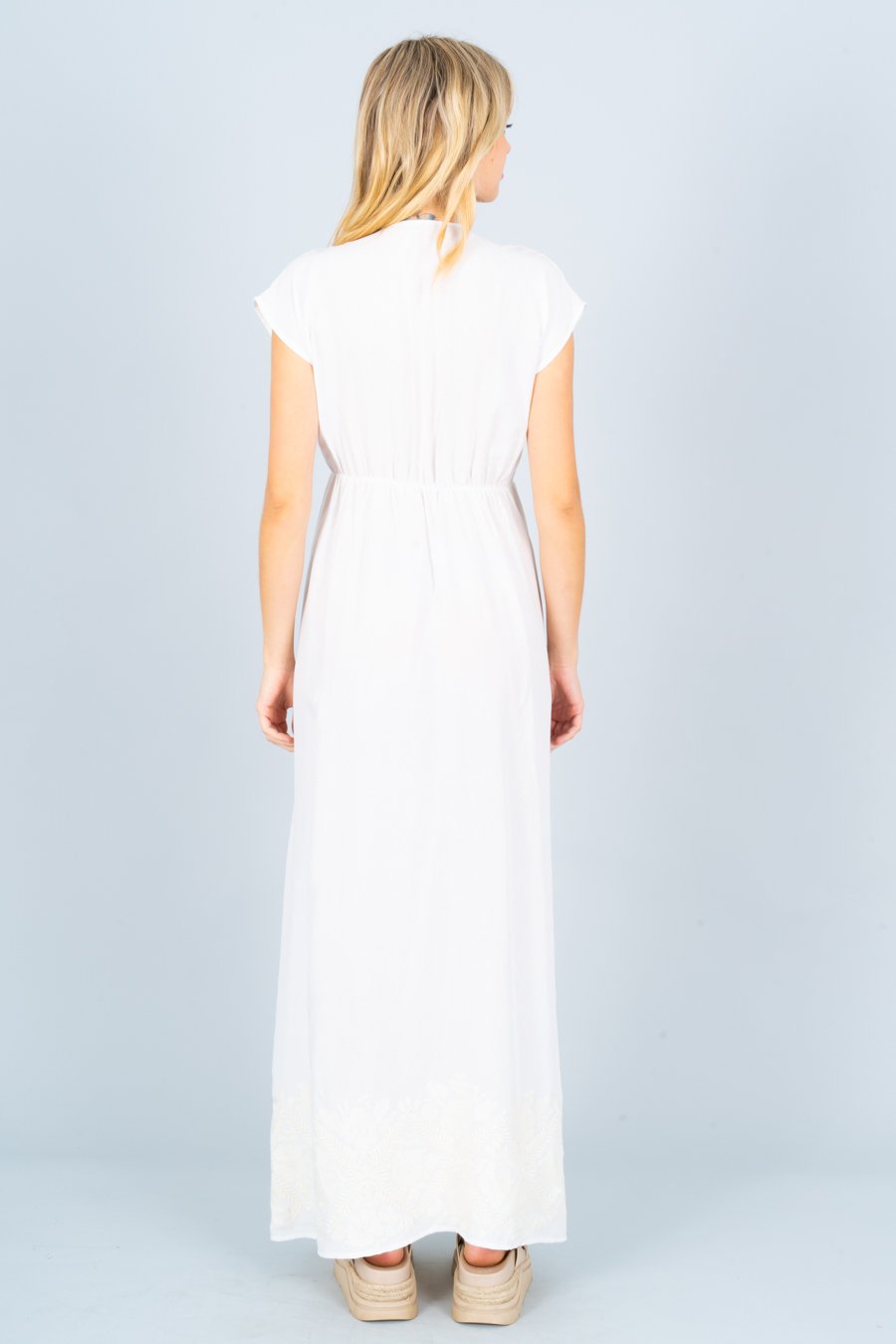 Embroidered Maxi Dress with Split - All Good Laces