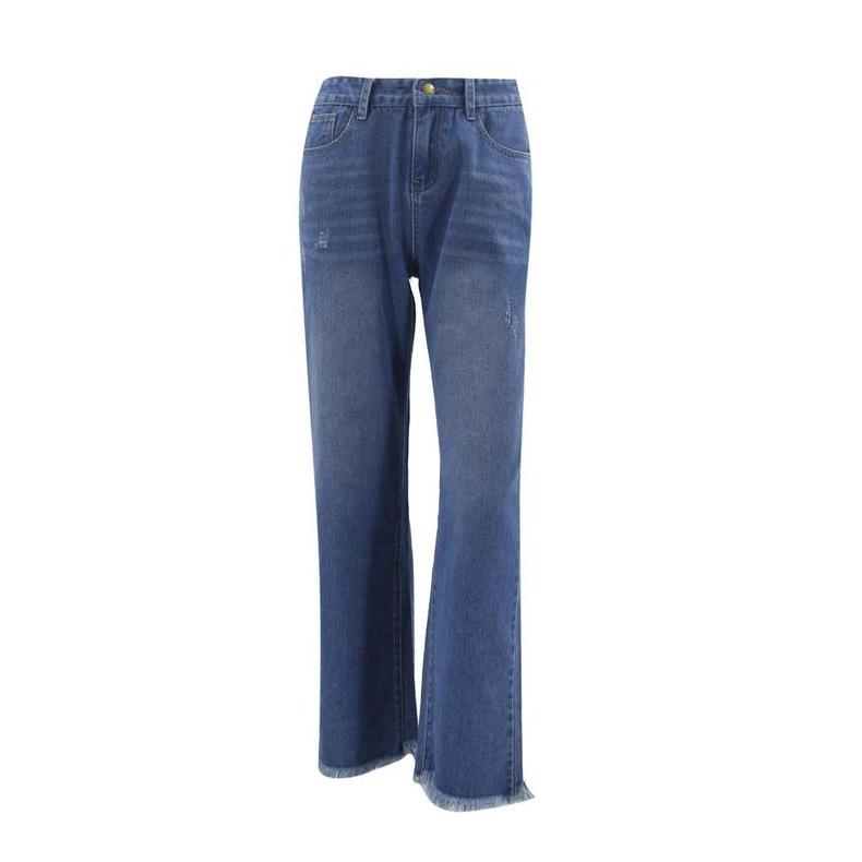 Casual Denim Pants High Waisted Wide Leg Jeans - All Good Laces