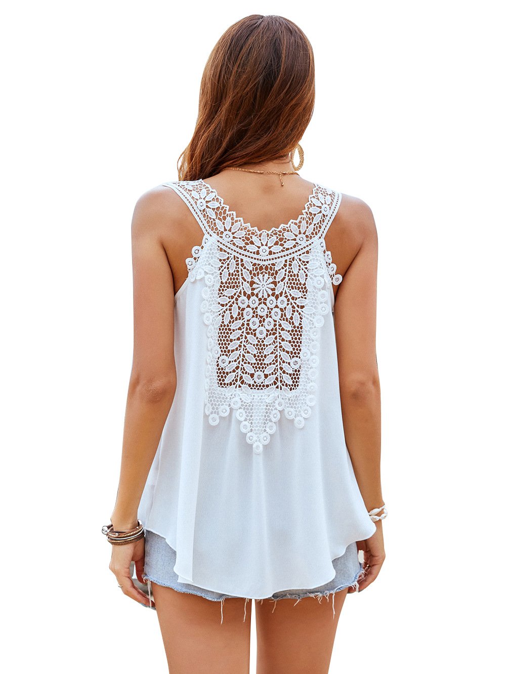 Sleeveless Lace A Line Tunic Blouse - All Good Laces