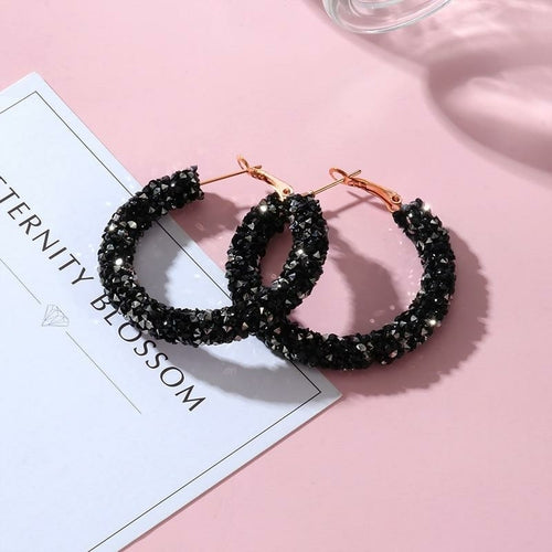 Black Statement Huggie Earrings - All Good Laces
