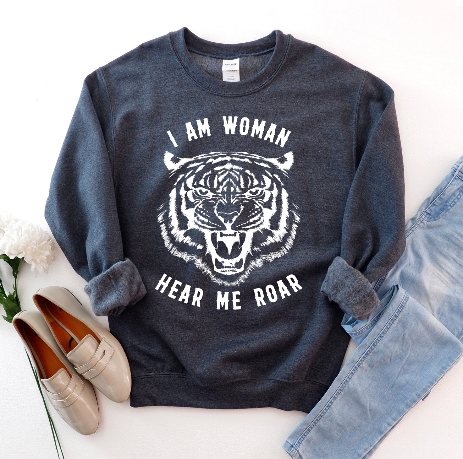 I Am Woman Hear Me Roar Sweatshirt - All Good Laces