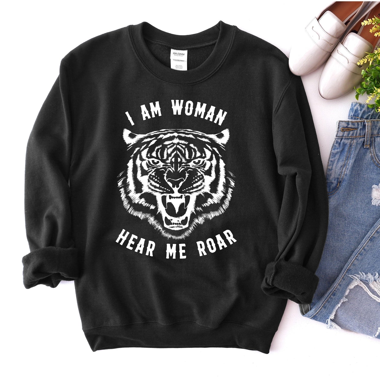 I Am Woman Hear Me Roar Sweatshirt - All Good Laces