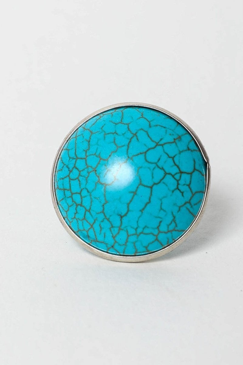 Deep Blue Turquoise Ring - All Good Laces
