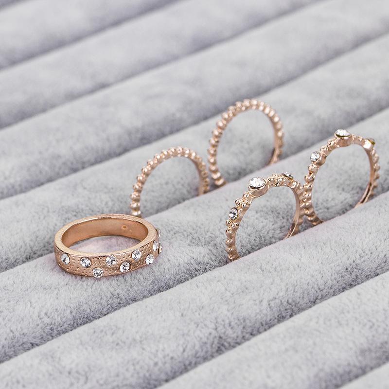 High-Quality Five Piece Rose Gold Ring Set - All Good Laces