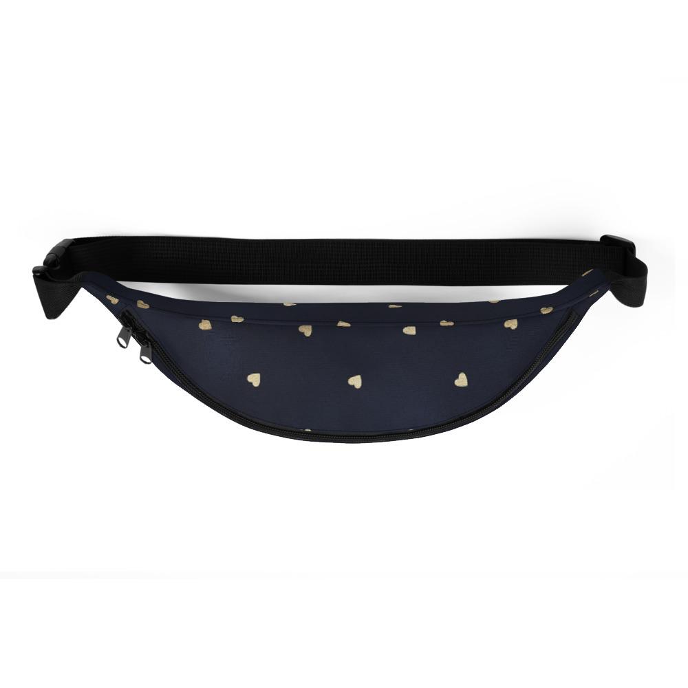 Navy Gold Water-resistant Heart Fanny Pack - All Good Laces