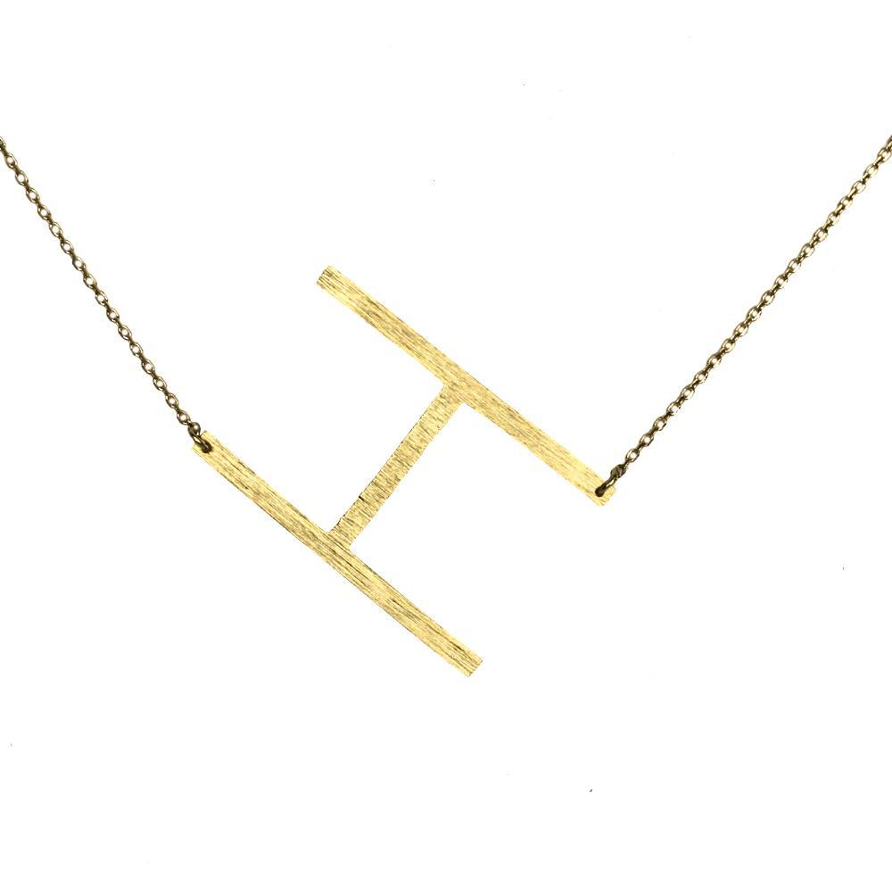 Gold Plated Monogram Collection Women's Initial Necklace - All Good Laces