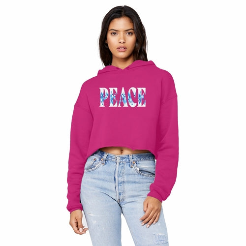 Relaxed Peace Cropped Hoodie - All Good Laces